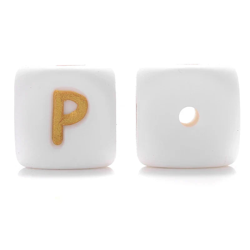 10Pcs 12mm Silicone Letters Beads English Alphabet Baby