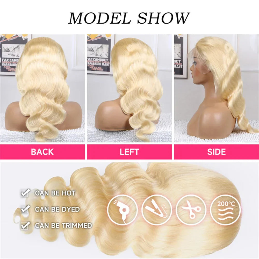 613 Hd Lace Frontal Wig Transparent Honey Blonde