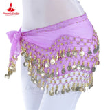 Belly Dance Belt for Women Chiffon Gold Coines