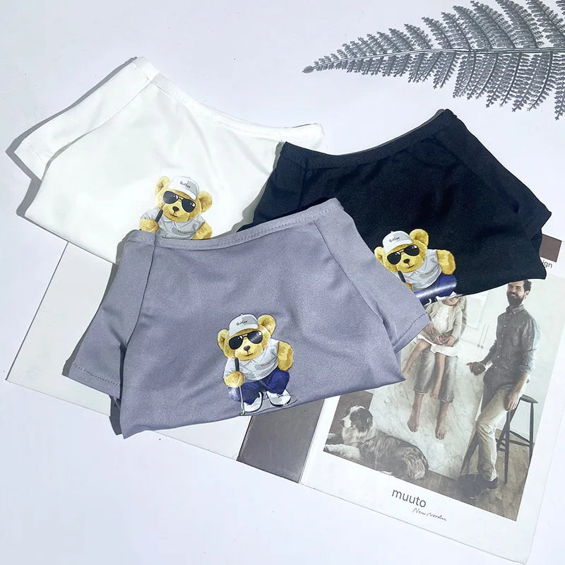 New Summer Dog Clothing Thin Breathable Handsome T-shirt