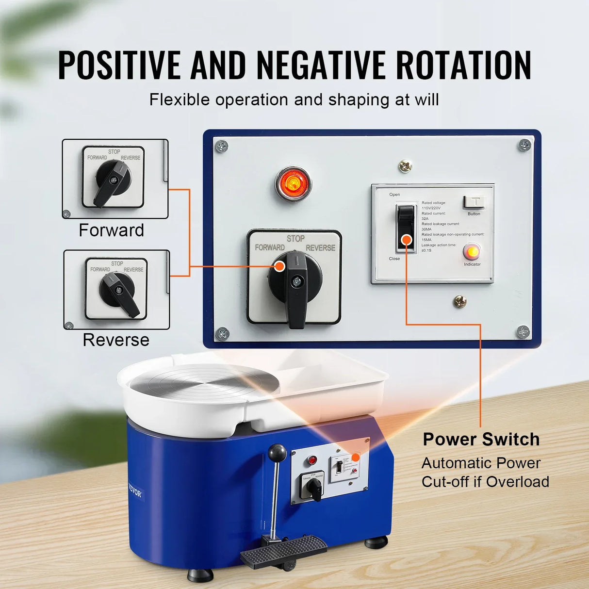 VEVOR 11in Pottery Wheel Ceramic Forming Machine Adjustable