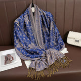 Luxury Pashmina Silk Scarf Shawl Wrap Paisley Jacquard