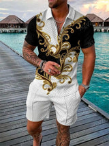 Summer Brand Tracksuit Solid Color Male Shorts Suit