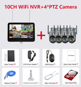 10CH 8MP Wifi Dual Lens PTZ Solar Camera