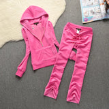 Spring / Fall Women'S Brand Velvet Fabric Tracksuits