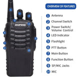 2/4PCS Baofeng BF-888S 12W Walkie Talkie Dual Band