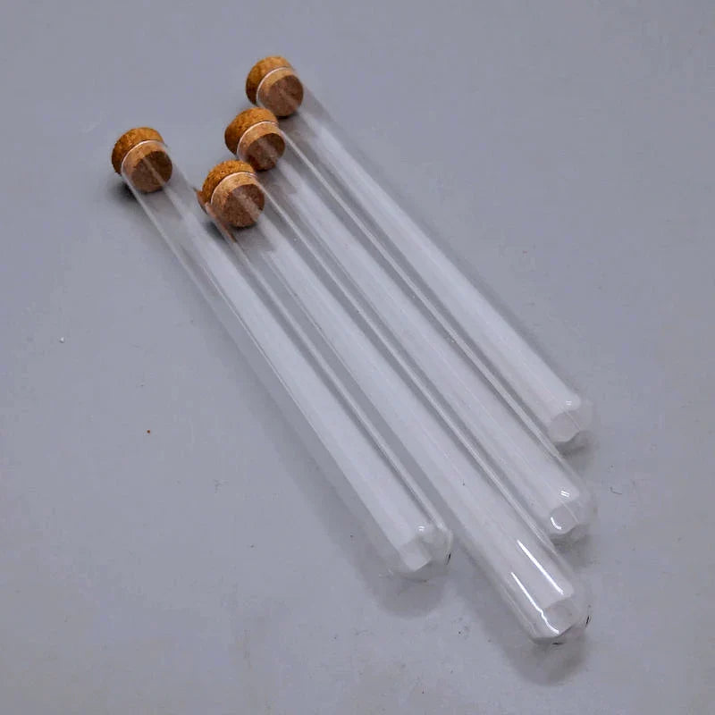 50pcs/lot Clear Lab Glass Test Tube with Cork