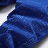 Rock punk style design Men Blue Printed Jeans