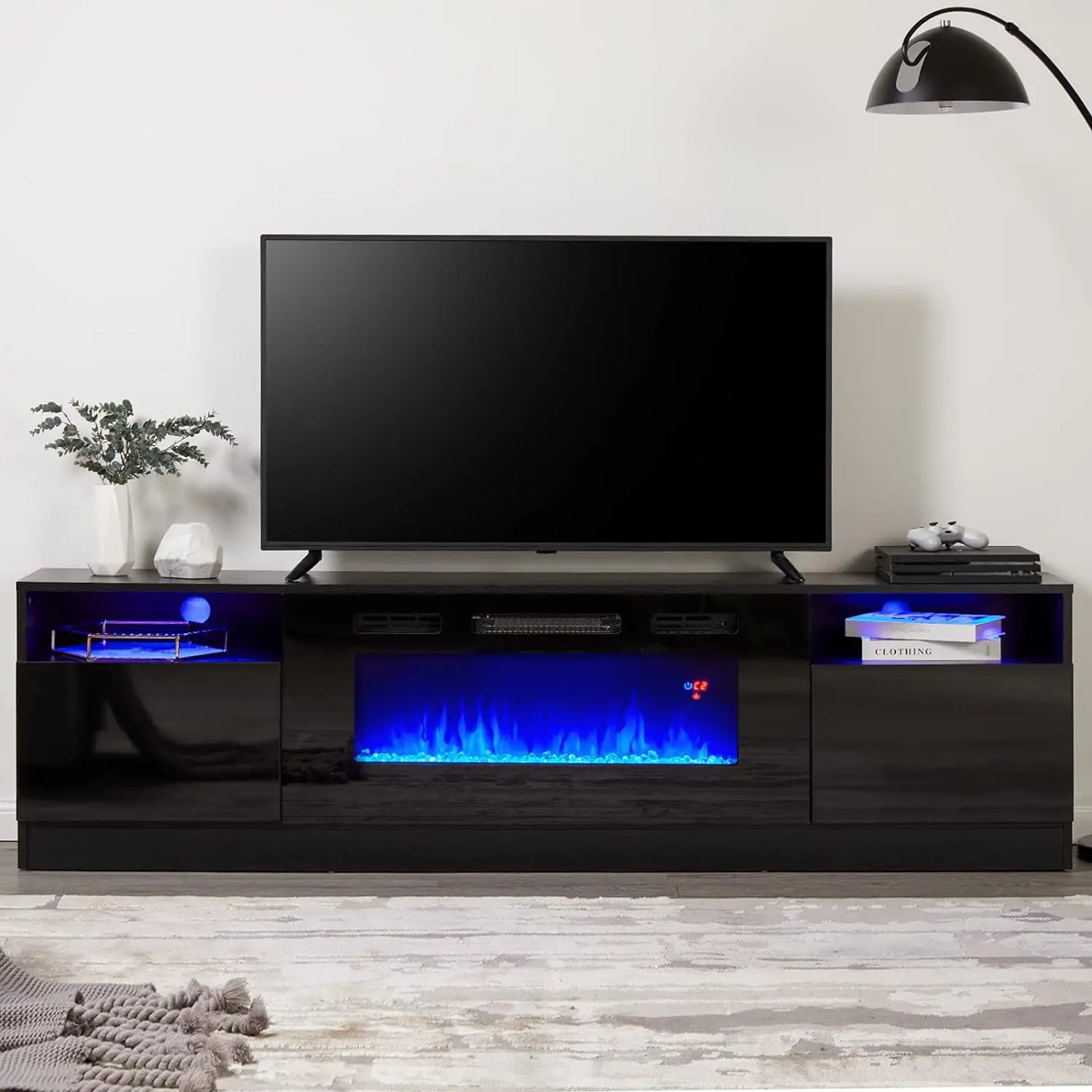 Fireplace TV Stand with 36" Electric Fireplace, LED