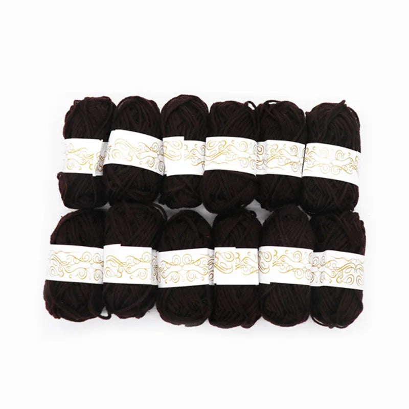 12Ball/Set High Quality Warm DIY Milk Cotton Yarn