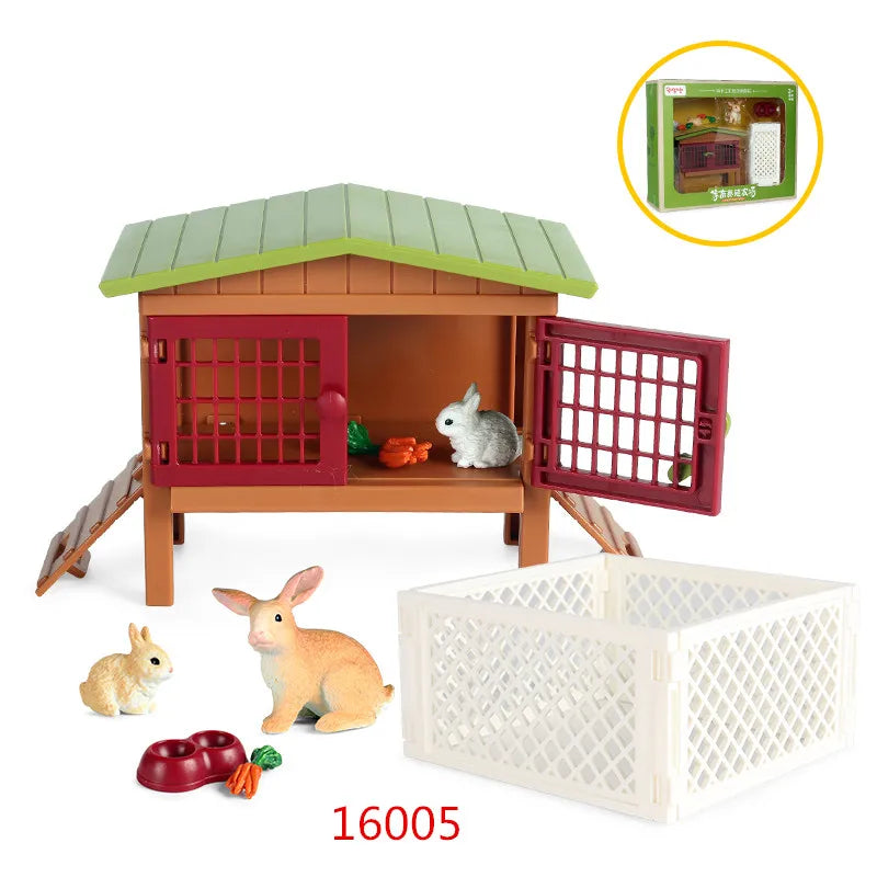 Oenux Farm House Model Action Figures Farmer Motorcycle