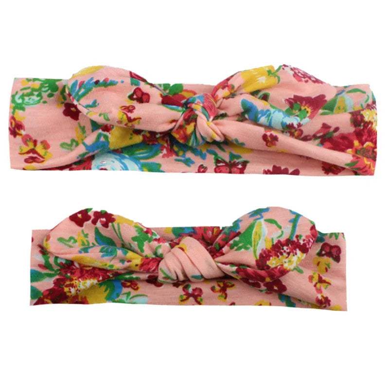 2Pcs/Set Mom & Baby Headbands Mother Newborn Turban