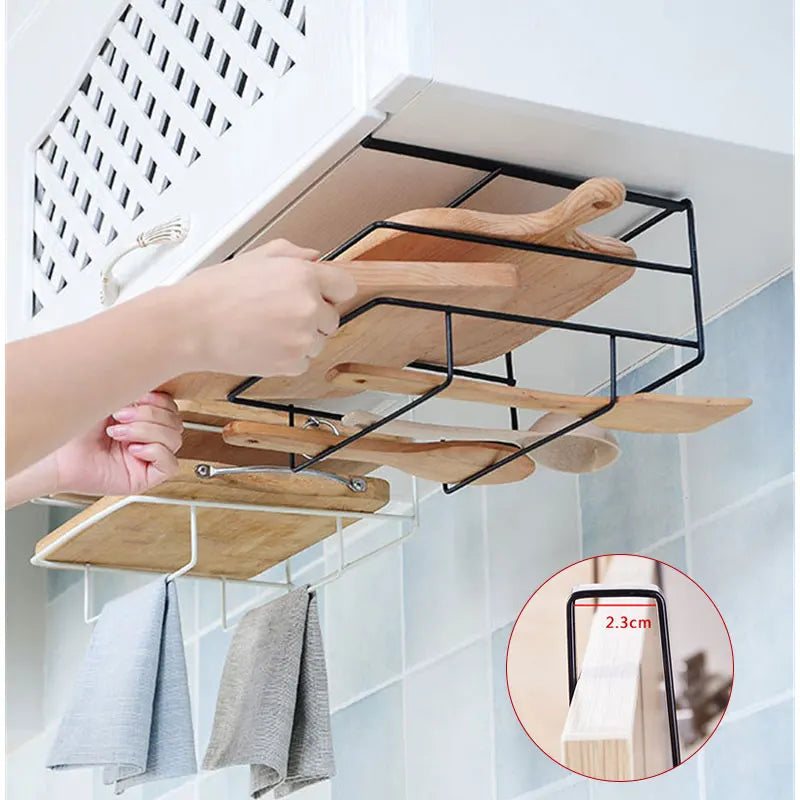 Stainless Steel Double Layer Cabinet Shelf Towel Holder