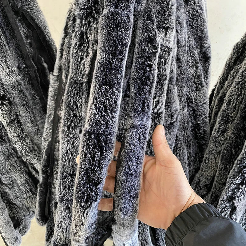 5m Natural Rabbit Fur Ribbon Tapes Frost Color