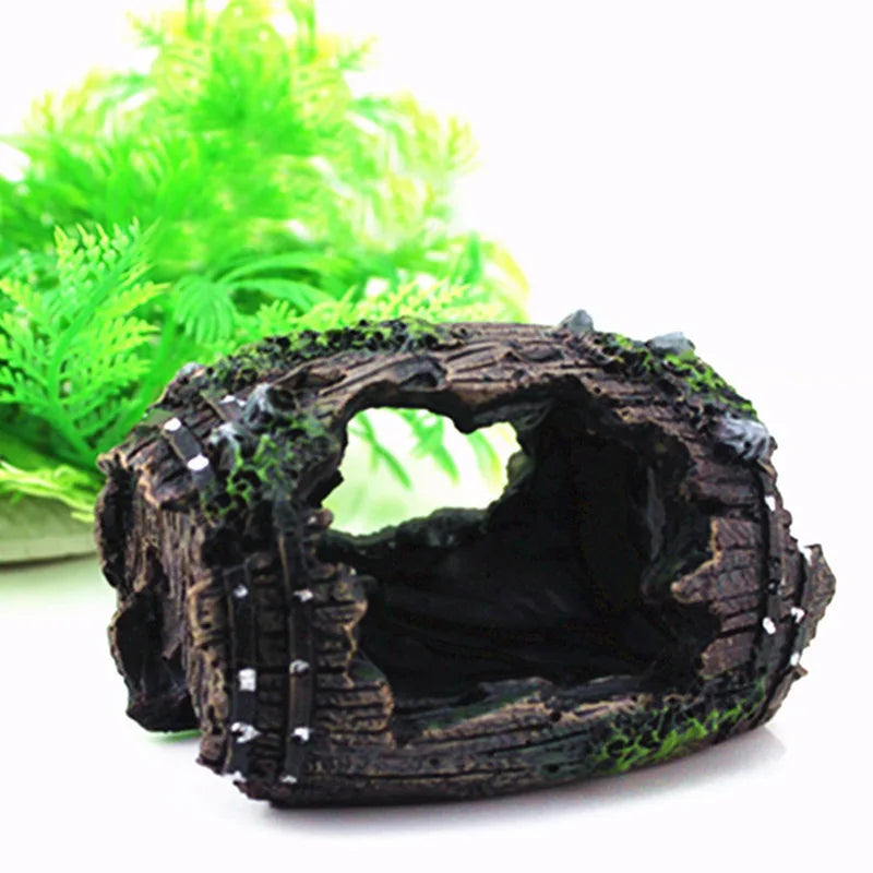 Aquarium Artificial Barrel Cave Resin Ornaments Decorations Landscaping