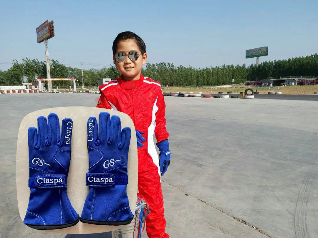 Child car racing gloves cotton and polyester gloves