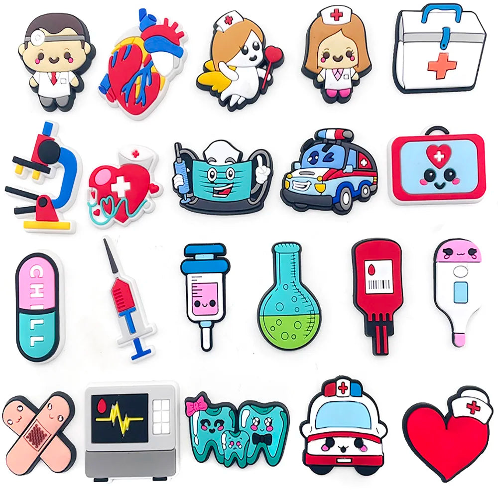 30pcs Doctor Nurse Shoe Charms Accessories for shoe