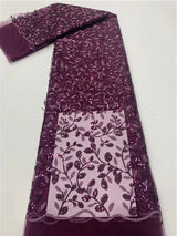 Green French Sequins Net Lace Fabric 2023 High