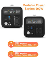 600W Lifepo4 Portable Power Station 595Wh (Peak 1100W)