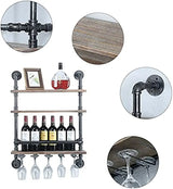 Industrial Pipe Shelf Wine Rack Wall Mounted