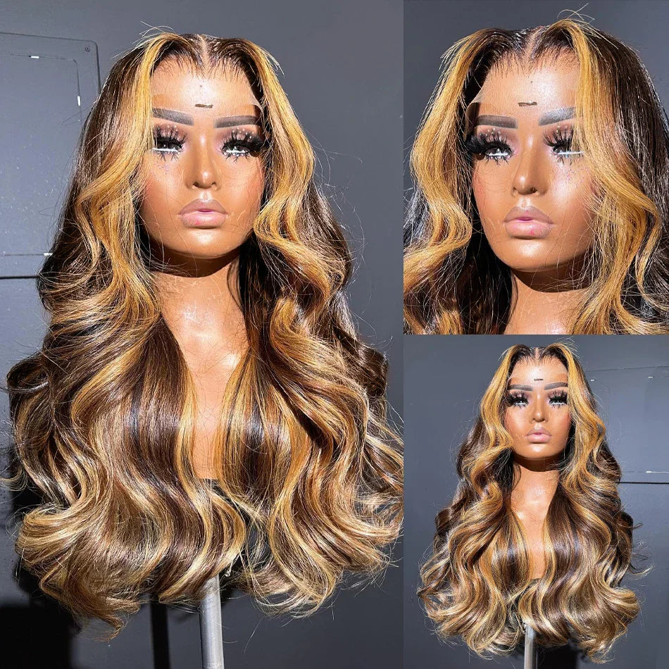 30 36 Inch Body Wave 13x4 Ombre Highlight