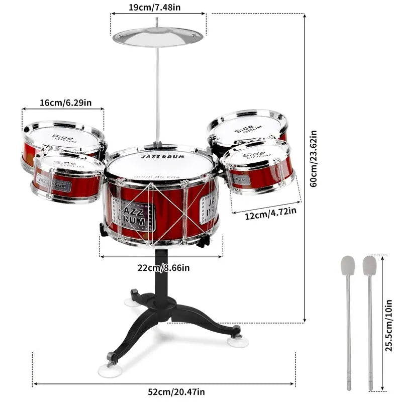 Kids Drum Set Musical Toy Drum Kit for