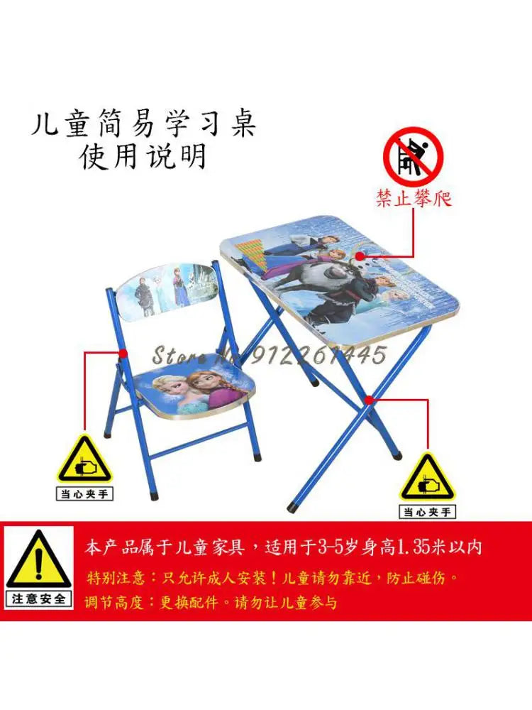 Kindergarten pupils children foldable learning tables and chairs