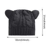 Solid Color Warm Cat Ear Knitted Hats Crochet