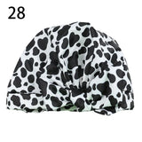 Waterproof Leopard Print Cap Elastic Bow Nightcap Women