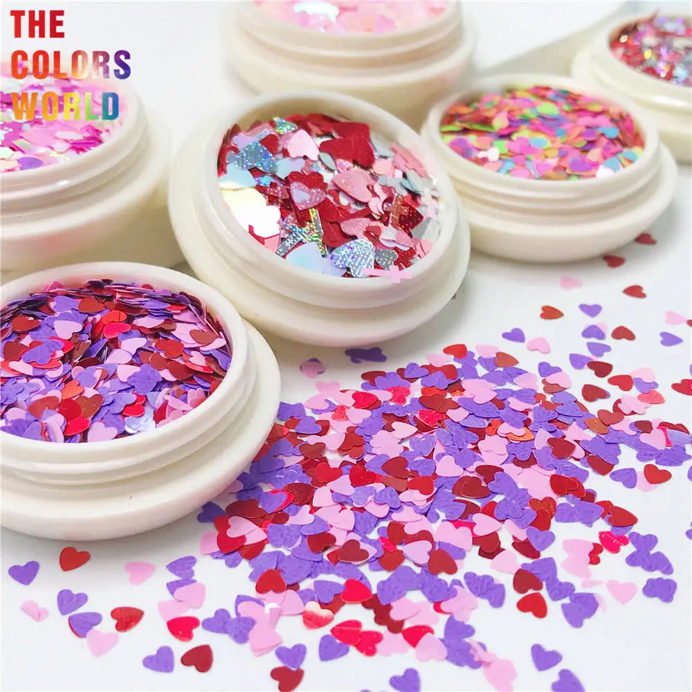 TCT-063 Valentine's Day Mix Heart Glitter Nail Art