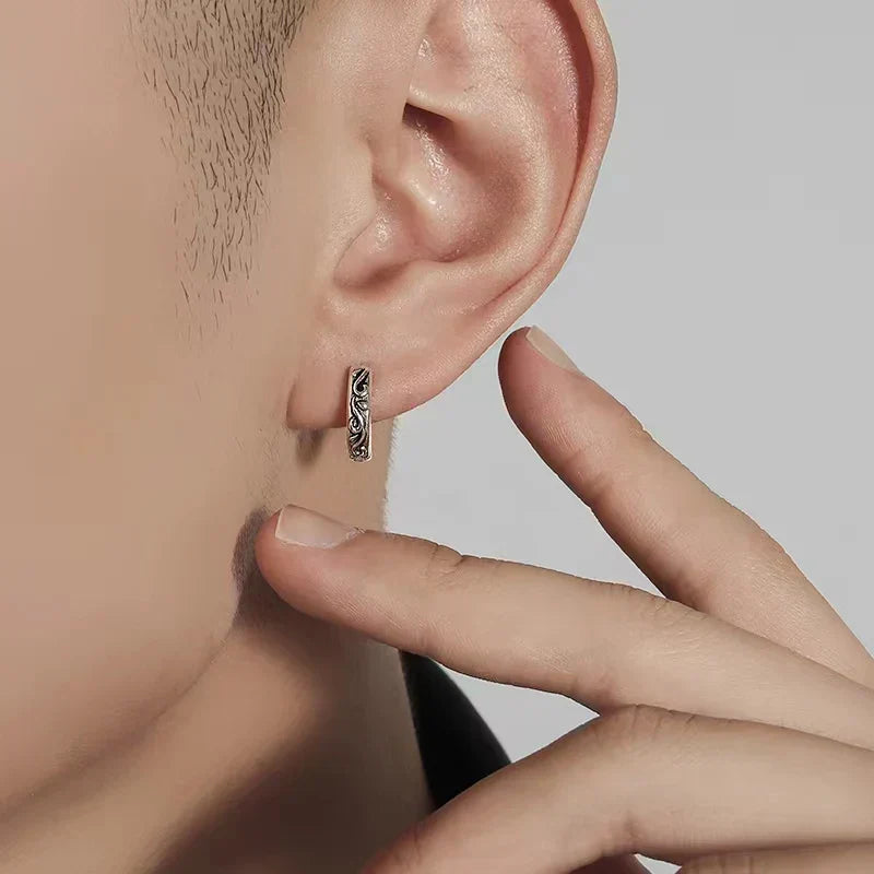 For Men, S925 Silver Needle Earrings For Men