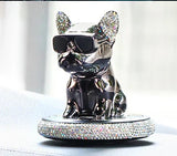 Car Ornament Metal Shake Head French Bulldog Diamond