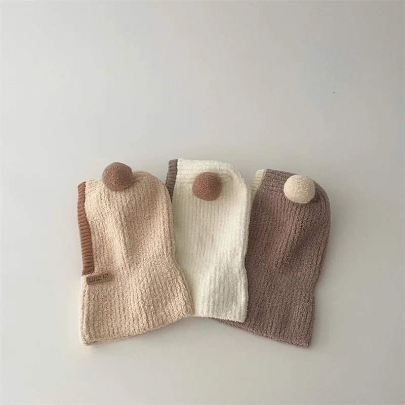 Korean Baby Hood Beanies One Piece Scarf Cap