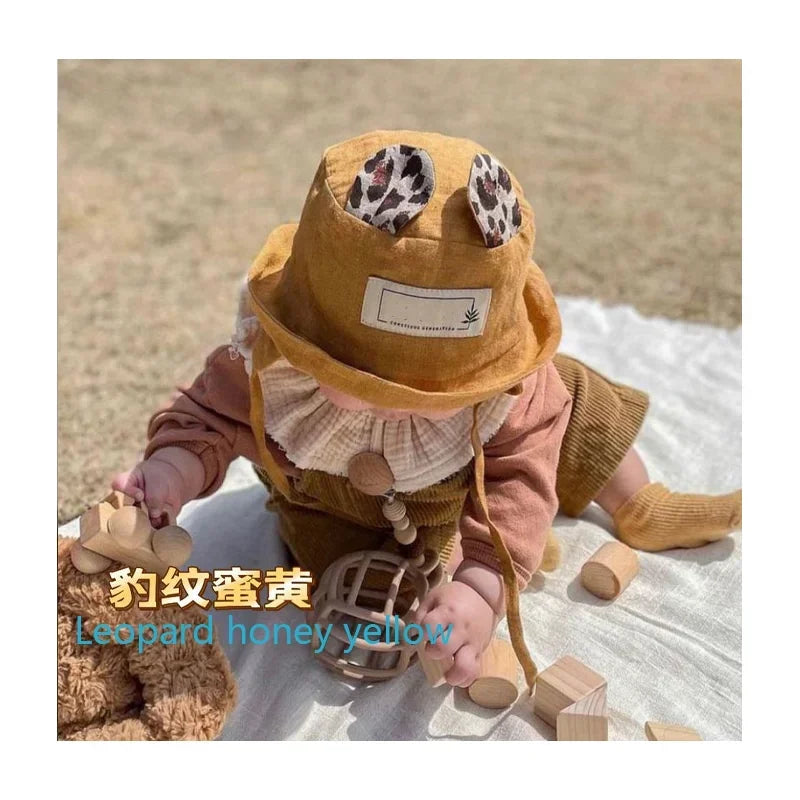 Baby Animal Ears Cute Fisherman Cap Breathable Linen