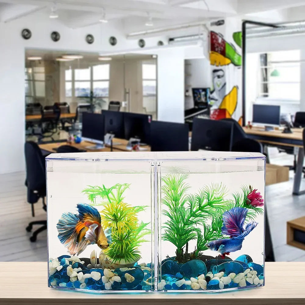 Acrylic Guppy Fish Tank Two-part Aquarium Betta Small