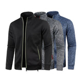 Male Stand Up Collar Jackets Long Sleeve Zip