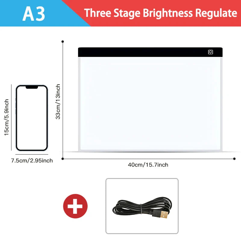 A3 LED Copying Table Children Drawing Board Transparent