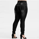 Plus Size Button Up Skinny Black Gray Long
