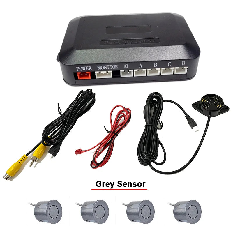 DC12V Video Parking 4 Sensors Car Reverse Backup