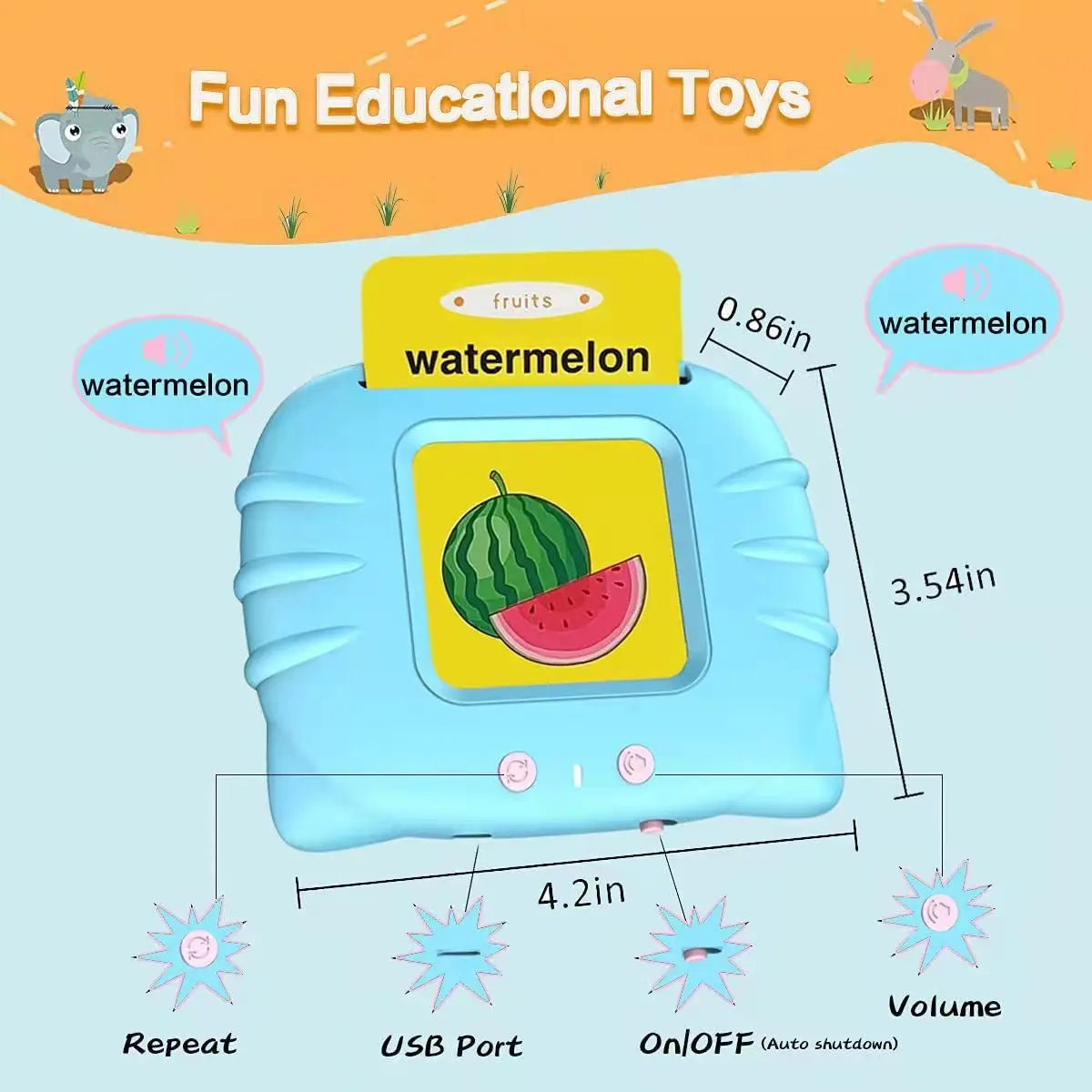 Talking Flash Cards Early Educational Toys Baby Boys
