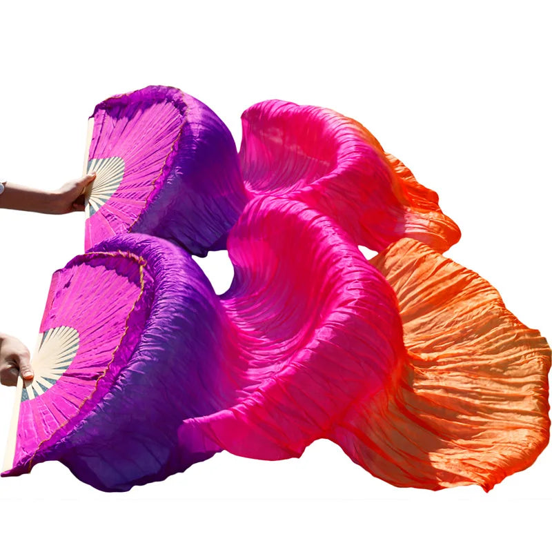 Belly Dance Fan 100% Real Silk Veils 1pc