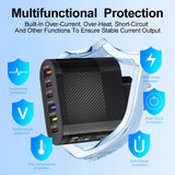 65W USB C Charger Multiple 6 Ports Type