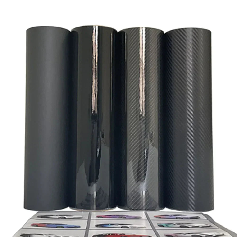 3D Carbon Fiber Vinyl Wrap Film Glossy Black