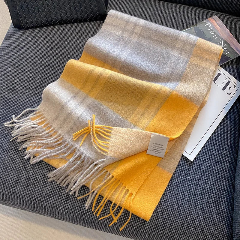 High Quality 100 Wool Scarf Female Fashion Classic