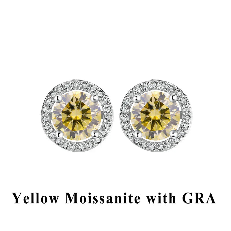 D VVS1 Moissanite Stud Earrings For Women 925