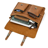 15.6" Genuine Leather Laptop Bag for Men - Cowhide Briefcase & Messenger Tote
