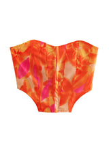 TRAF Women Fashion Front Metal Hooks Printed Bustier