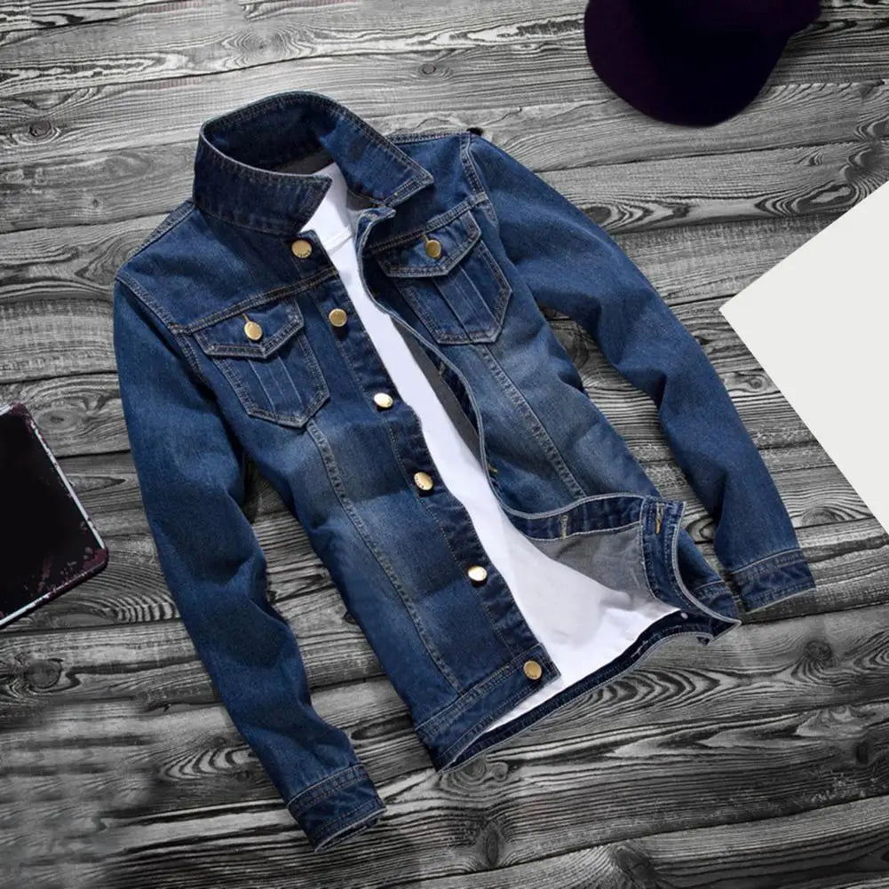 Men Denim Jacket Autumn Winter Men Jeans Jacket