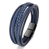 Trendy Leather Bracelets For Men Multilayer Braided Rope