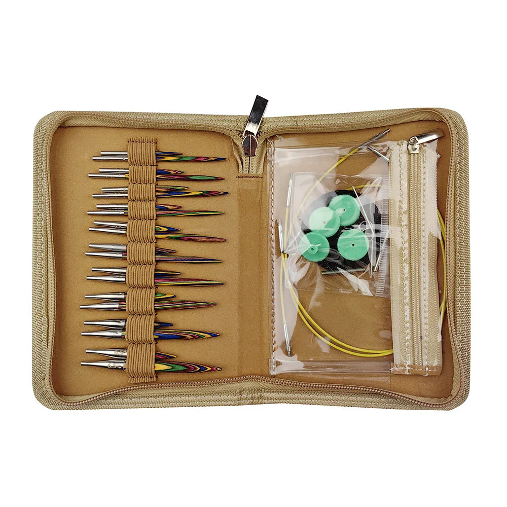 Knitting Needles Removable Ebony Wood 1 Set Crochet